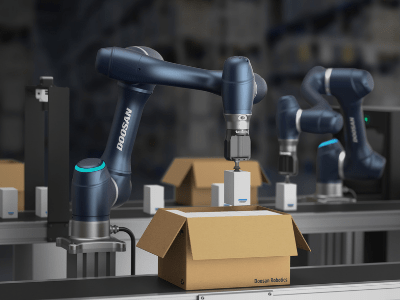Application mise en carton avec robot collaboratif